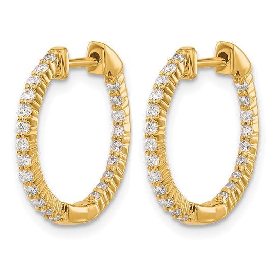Diamond In/Out Hoop Earrings