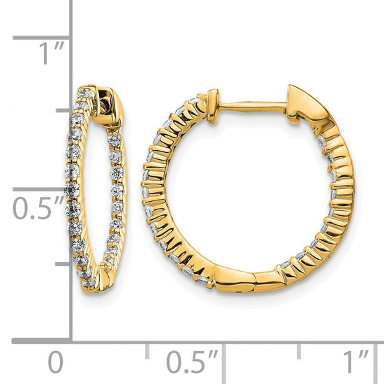 Diamond In/Out Hoop Earrings