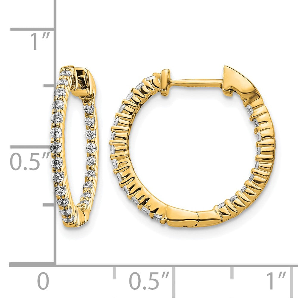 Diamond In/Out Hoop Earrings