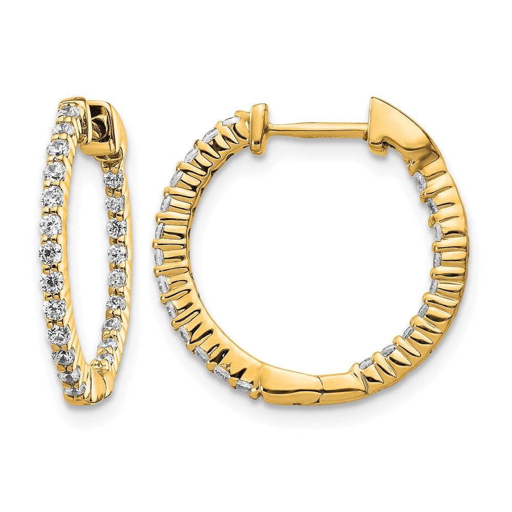 Diamond In/Out Hoop Earrings