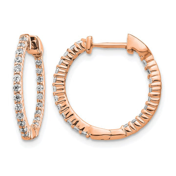 Diamond In/Out Hoop Earrings