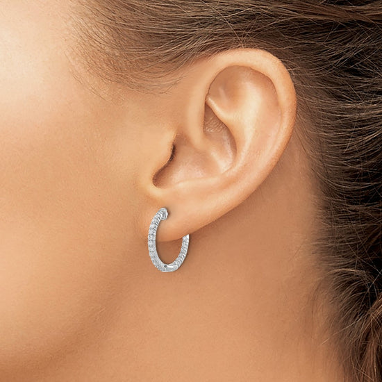 Diamond In/Out Hoop Earrings