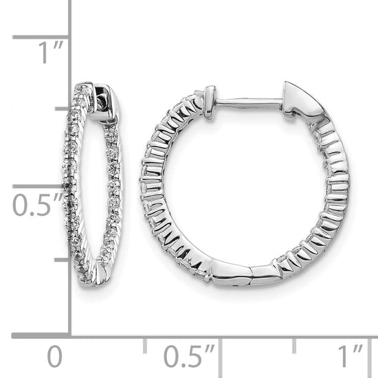 Diamond In/Out Hoop Earrings