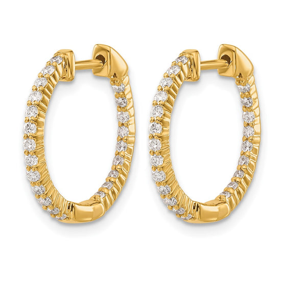 Diamond In/Out Hoop Earrings
