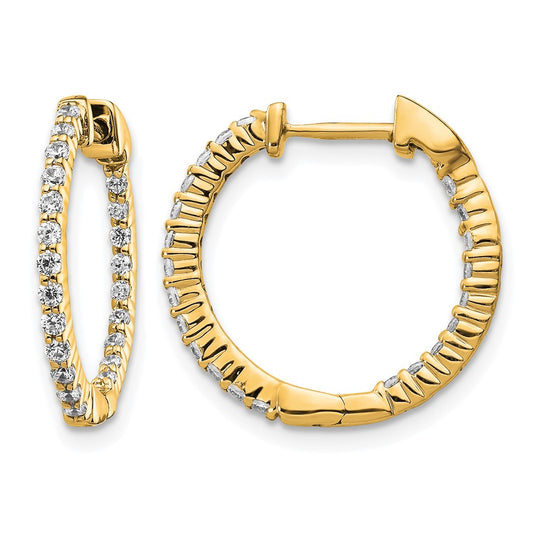 Diamond In/Out Hoop Earrings
