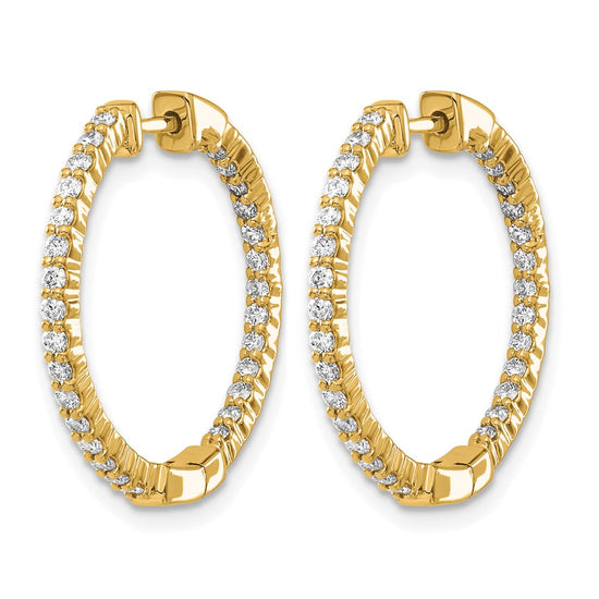Diamond In/Out Hinged Hoop Earrings