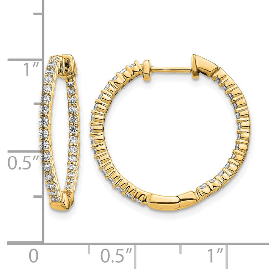 Diamond In/Out Hinged Hoop Earrings