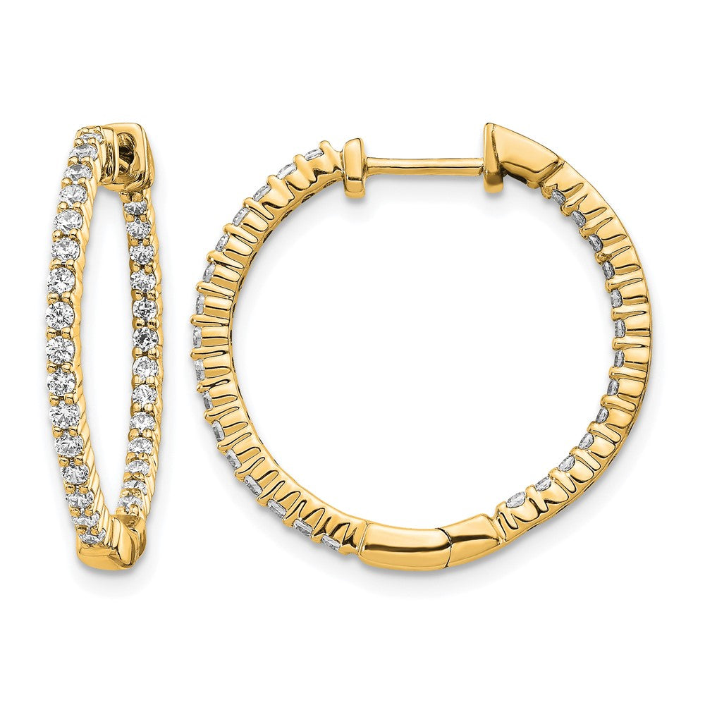 Diamond In/Out Hinged Hoop Earrings