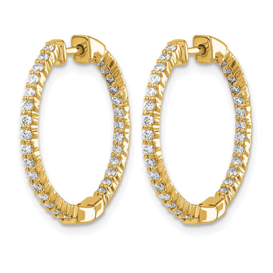 Diamond In/Out Hinged Hoop Earrings
