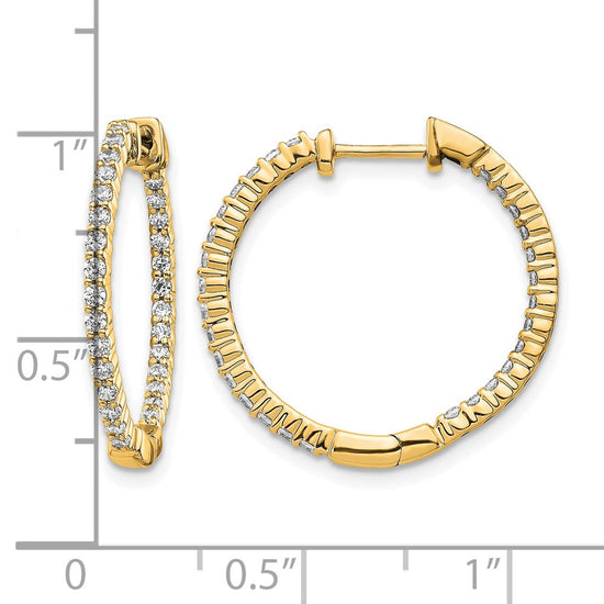 Diamond In/Out Hinged Hoop Earrings