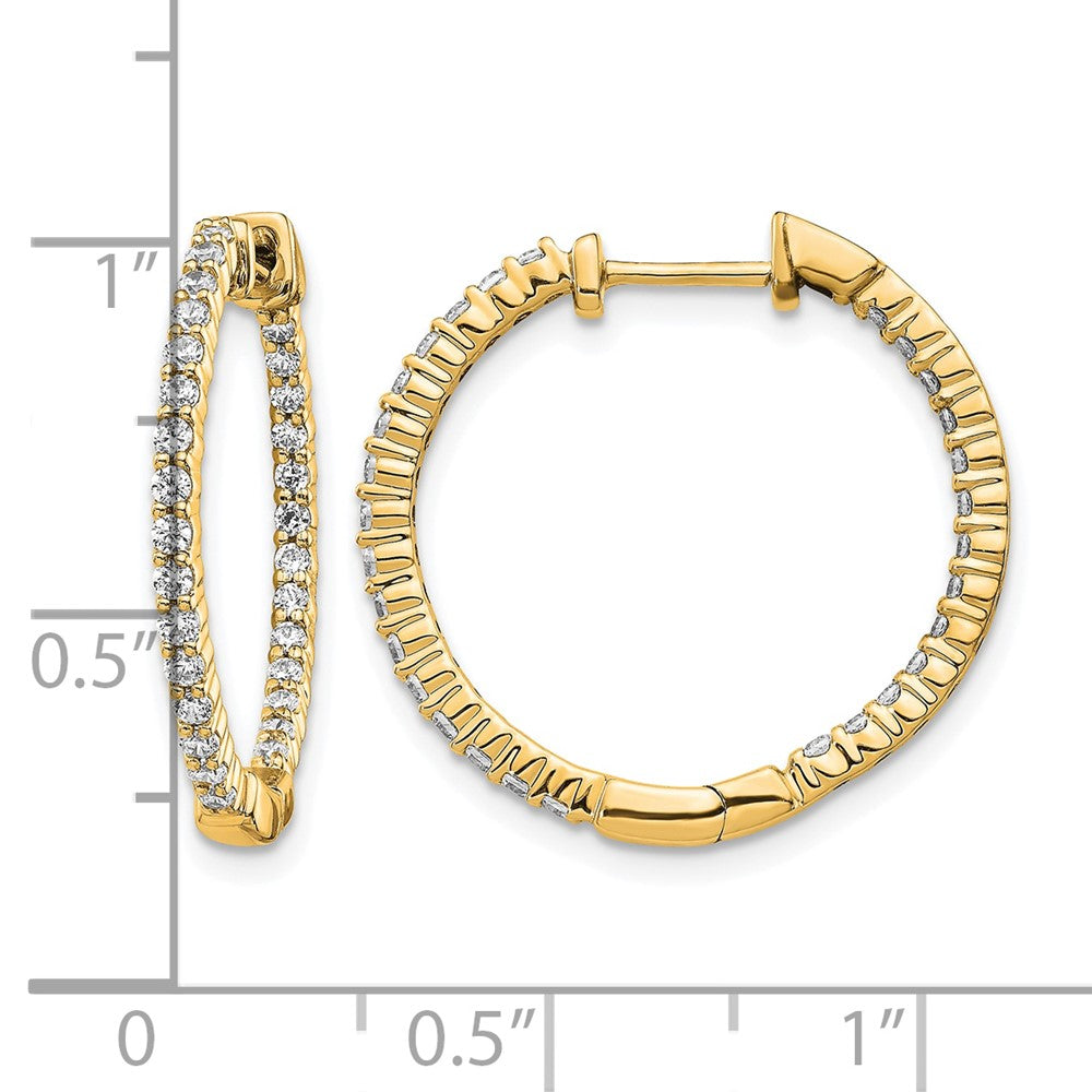Diamond In/Out Hinged Hoop Earrings