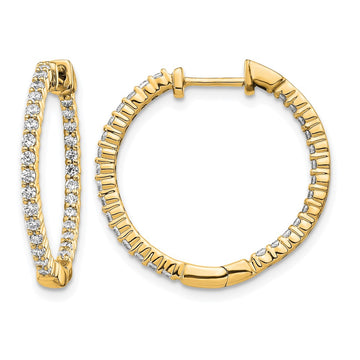 Diamond In/Out Hinged Hoop Earrings