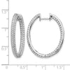 14k White Gold 3-row 2.2 carat Diamond In/Out Hinged Hoop Earrings