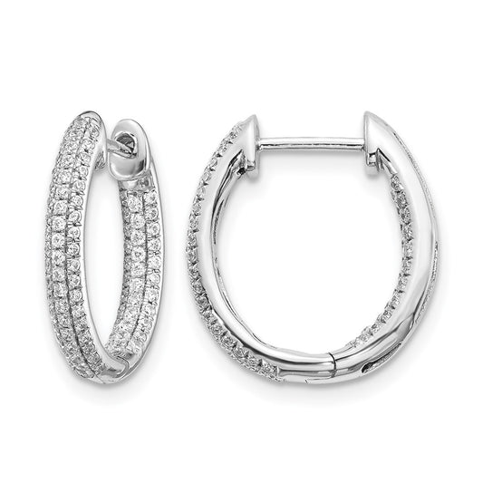 Gold Diamond Hinged Hoop Earrings