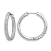 14k White Gold 3-row 1.5 carat Diamond In/Out Hinged Hoop Earrings