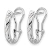 14k White Gold 1/8 carat Diamond Omega Back Hoop Earrings