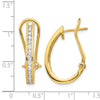 14k 1 carat Diamond Channel-set Omega Back Hoop Earrings