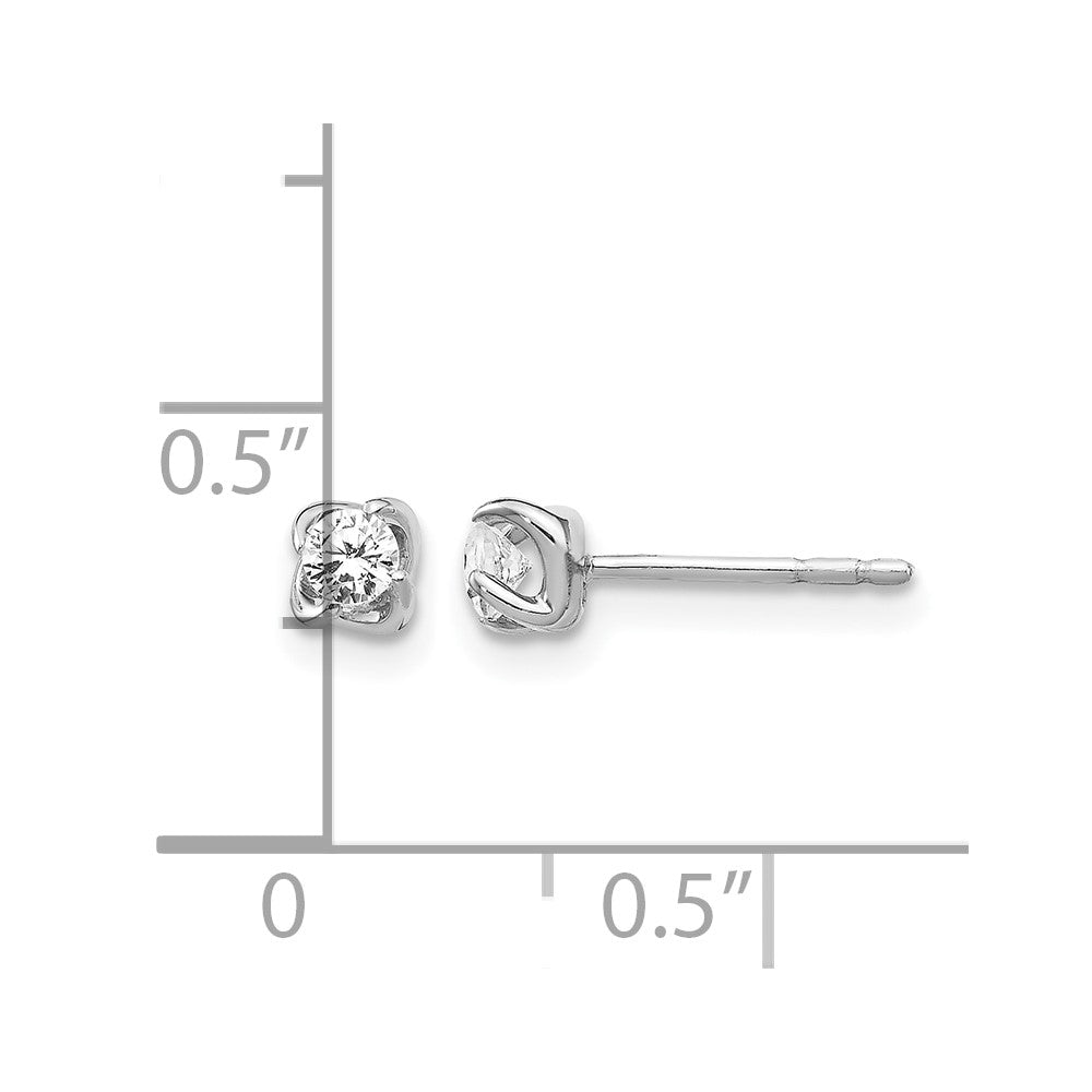 14k White Gold 1/5 carat Diamond Post Earrings