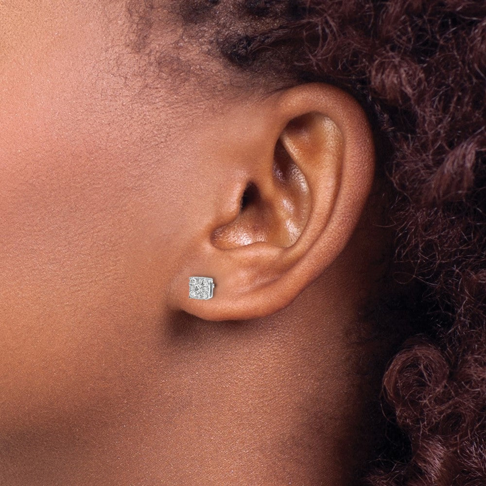 Diamond Cluster Post Earrings