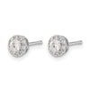 10k White Gold Diamond Cluster Post Earrings