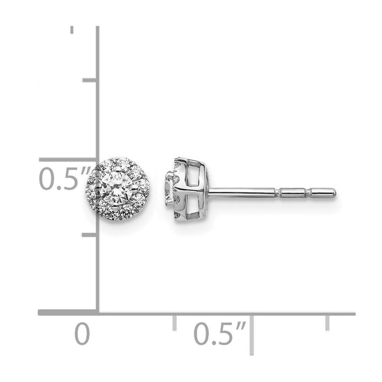 10k White Gold Diamond Cluster Post Earrings