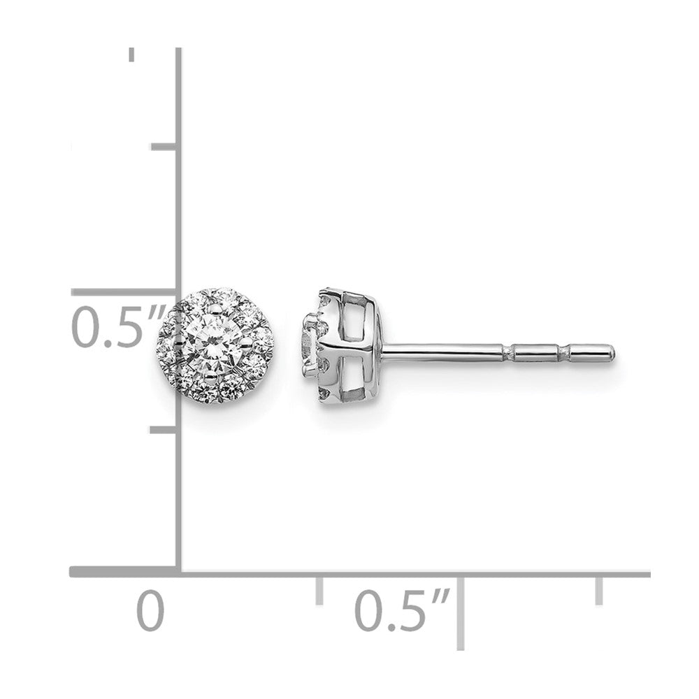 10k White Gold Diamond Cluster Post Earrings