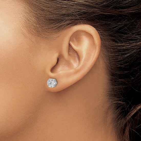 Diamond Cluster Post Earrings
