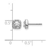 14k White Gold 5/8 carat Diamond Square Cluster Post Earrings