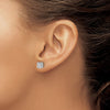 Diamond Square Screw Back Post Earrings