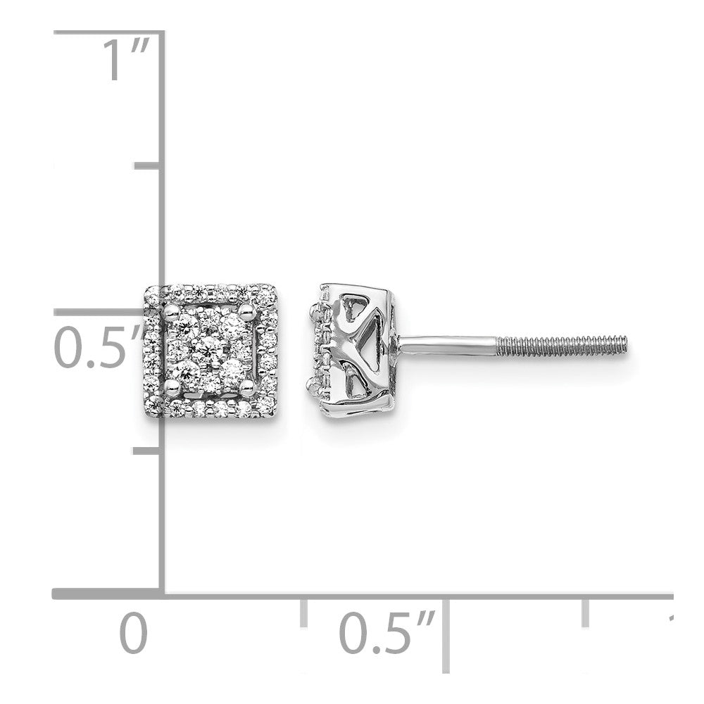 Diamond Square Screw Back Post Earrings