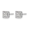 Diamond Square Screw Back Post Earrings