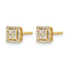 Diamond Square Screw Back Post Earrings