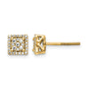 Diamond Square Screw Back Post Earrings