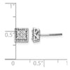 Diamond Square Screw Back Post Earrings