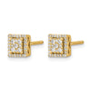 Diamond Square Screw Back Post Earrings