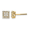 Diamond Square Screw Back Post Earrings