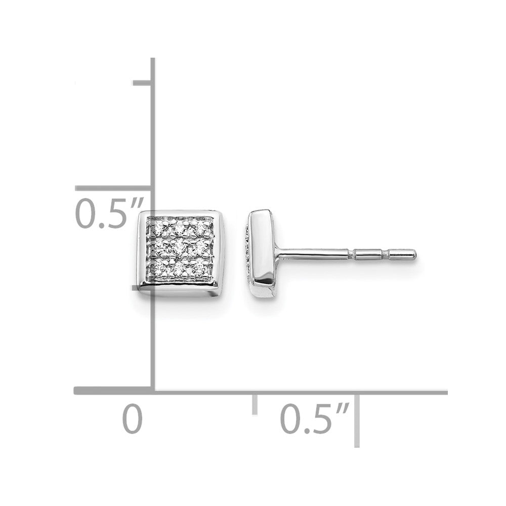 Gold Diamond Square Post Earrings