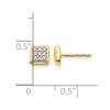 Gold Diamond Square Post Earrings