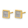 Gold Diamond Square Post Earrings