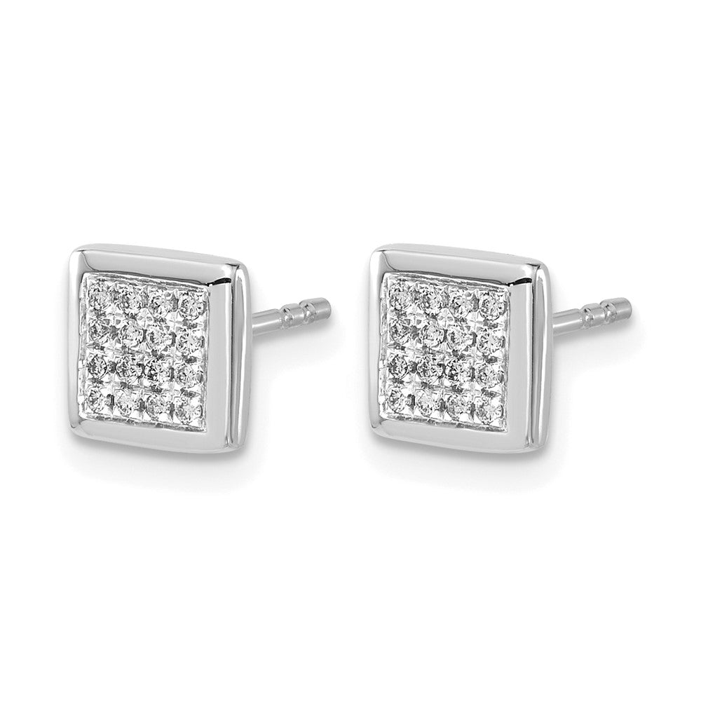 Gold Diamond Square Post Earrings