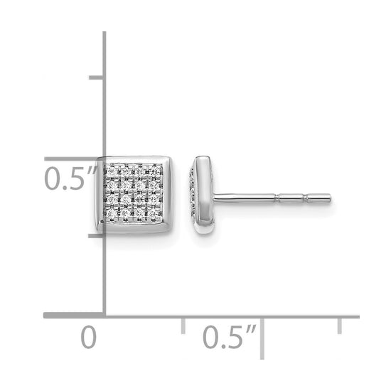Gold Diamond Square Post Earrings