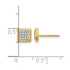 Gold Diamond Square Post Earrings