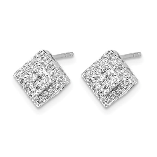 Gold Diamond Post Earrings