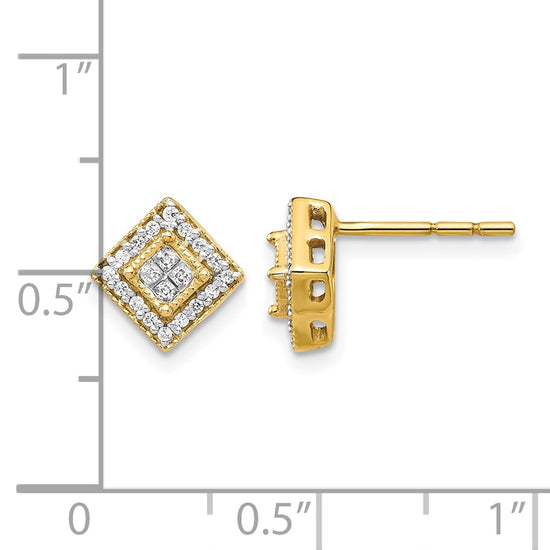 Gold Diamond Post Earrings