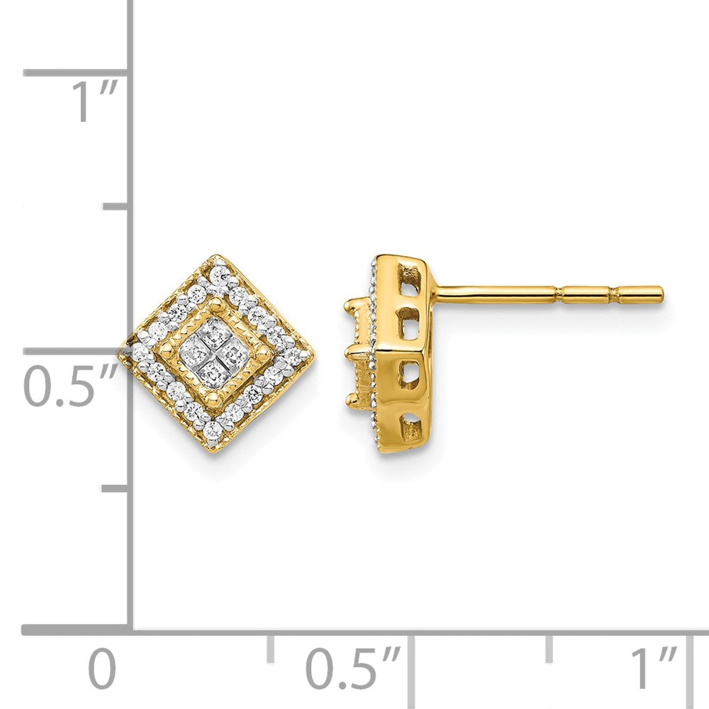 Gold Diamond Post Earrings
