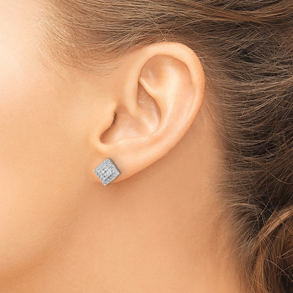14K White Gold Lab Grown VS/SI+ G+ Dia Post Earrings