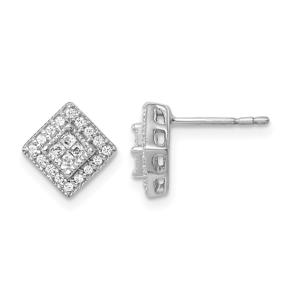 Gold Diamond Post Earrings