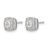 10k White Gold Diamond Halo Post Earrings