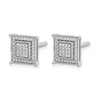 Diamond Small Double Square Bezel Post Earrings