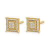 Diamond Small Double Square Bezel Post Earrings